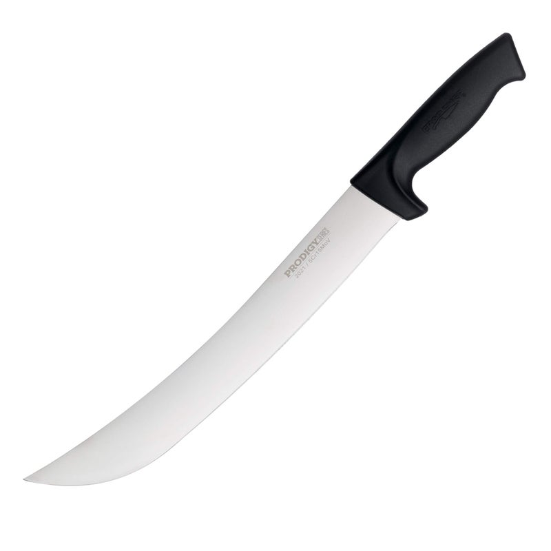 Ergo Chef Prodigy Series 12-Inch Cimeter Breaking Knife - High Carbon Stainless Steel Butcher Knife with Curved Blade, Ergonomic Non-Slip Handle, Black - Image 1